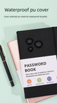 Black Password Book with Alphabetical Tabs B6 Hardcover Internet Address Logbook & Password Organizer with Pen Loop Elastic Band and Inner Pocket