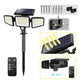 Solar Garden Lights Outdoor Motion Sensor 210 LED - 2-in-1 Ground Spike & Wall Mount Flood Light with Remote IP65 Waterproof for Pathway & Yard