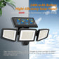 Solar Garden Lights Outdoor Motion Sensor 210 LED - 2-in-1 Ground Spike & Wall Mount Flood Light with Remote IP65 Waterproof for Pathway & Yard