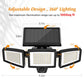 Solar Garden Lights Outdoor Motion Sensor 210 LED - 2-in-1 Ground Spike & Wall Mount Flood Light with Remote IP65 Waterproof for Pathway & Yard