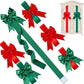 Green Satin Cabinet Door Bows 5 Pack - Large Pre-made Ribbon with Velcro Attachment for Kitchen Cupboards, Weddings, Gift Wrapping & Party Decor - Adjustable Fit