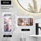 Waterproof Shower Phone Holder White Wall Mount - 360° Rotating Retractable Anti-Fog Touch Screen Case for Bathroom & Kitchen - Fits Phones up to 6.8 Inch