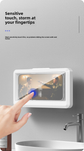 Waterproof Shower Phone Holder Wall Mount with Aromatherapy - 360° Rotating & Retractable Anti-Fog Case - Drill-Free Bathroom & Kitchen Mobile Stand - White