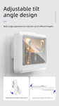 Waterproof Shower Phone Holder Wall Mount with Aromatherapy - 360° Rotating & Retractable Anti-Fog Case - Drill-Free Bathroom & Kitchen Mobile Stand - White