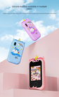 Kids Unicorn Smart Phone Toy with Dual Camera and IPS Touch Screen Educational Games MP3 Music Player 512MB Card Included Blue Silicone Case Ideal for Girls Gift