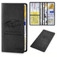 Car Registration and Insurance Holder - Premium PU Leather Vehicle Document Wallet - Slim Glove Box Organiser for Rego Papers, Logbook & ID Cards - Black