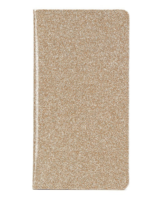 Car Registration and Insurance Holder Gold Glitter - Luxury Bling Vehicle Document Wallet - Slim Glove Box Organiser for Rego Papers, Logbook & ID Cards - Sparkle PU Leather