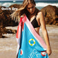 Sand Free Microfibre Beach Towel - "Hello Summer" Pool Print Quick Dry Travel Towel 70x150cm(200GSM) - Lightweight Absorbent for Beach, Swimming & Camping