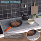 Silicone Stove Top Cover 71x50x0.3cm Heat Resistant Electric Cooktop Protector Mat for Kitchen Benchtop and Laundry Dark gray
