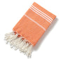 3 Pack Turkish Style Beach Towel Set 90x180cm - Quick Dry Lightweight Large Peshtemal Bath Sheet with Tassels - Brown, Blue&Orange