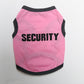 2 Pack Cotton "Security" Dog Vest Size M - Breathable Summer Tank Top - Black with Yellow Trim & Pink with Black Trim for Small Pets