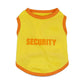 2 Pack "SECURITY" Pet Vest - Black & Yellow with Orange Trim - Breathable Cotton Dog T-Shirt Summer Apparel for Small Breeds & Cats - Size M (Chest 45cm)