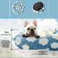 50cm Round Pet Bed Green Daisy Design - Soft Plush Donut Cuddler for Small Dogs & Cats - Calming Anxiety Relief & All-Season Comfort