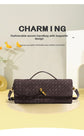 Retro Woven Baguette Handbag for Women Suede Texture PU Leather Shoulder Crossbody Bag Elegant Evening Clutch Pine Tea Color