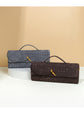 Retro Woven Baguette Handbag for Women Suede Texture PU Leather Shoulder Crossbody Bag Elegant Evening Clutch Olive green