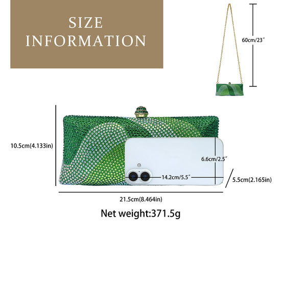 Luxury Black Rhinestone Evening Clutch Bag Women Crystal Sparkle Formal Purse with Chain Strap for Wedding Party Prom