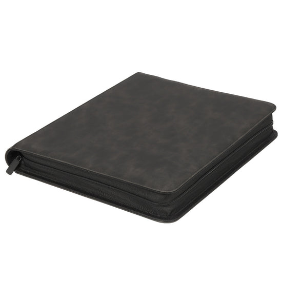 Premium Toploader Binder 9 Pocket 216 Capacity Trading Card Album Zippered PU Leather Storage Holder for Sports TCG & AFL Cards Black