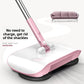 2-in-1 Manual Push Sweeper & Mop with Three Original Clothes - Handheld Floor Cleaner with Sealed Dustbin - Lightweight Cordless Design for Hardwood, Tile, and Marble Floors - Blue