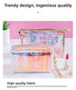 4 PCS Holographic Mini Coin Purses - Iridescent TPU Keyring Pouch - Waterproof Clear Storage for Earbuds, Lipstick & Keys - Small Rectangular Bag Charm 9cm