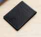 RFID Blocking Slim Bifold Wallet for Men - Carbon Fiber Texture PU Leather Card Holder with ID Window - Minimalist Front Pocket Purse - Black