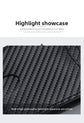 RFID Blocking Slim Bifold Wallet for Men - Carbon Fiber Texture PU Leather Card Holder with ID Window - Minimalist Front Pocket Purse - Black