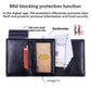 RFID Blocking Pop-Up Card Wallet with AirTag Holder - Automatic Slider Aluminium Smart Case with Cash Compartment - Slim Minimalist Coffee Brown Leather Design (AirTag Not Included)