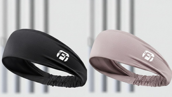 2 Pcs Cooling Sports Headband Moisture Wicking Sweatband for Running Gym & Yoga Non Slip Stretchy Hair Band Black & Pink