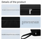 Portable 4-Slot Sunglasses Organiser Case Hard Shell EVA Storage Box Travel Holder with Mesh Pocket 22cm Black
