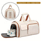 Convertible Travel Garment Bag Large Duffel Suit Carrier with Shoe Compartment & Hidden Backpack Straps Waterproof  Beige White