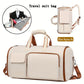 Convertible Travel Garment Bag Large Duffel Suit Carrier with Shoe Compartment & Hidden Backpack Straps Waterproof  Light Pink