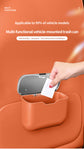 Car Trash Can Hanging Rubbish Bin with Lid Waterproof Leather Vehicle Organiser Storage Box for Door Seat Back Console Pink