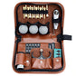 Premium PU Leather Golf Accessory Pouch Portable Zippered Organiser Bag for Tees Balls Scorecard & Tools Waterproof Travel Case Dark Brown