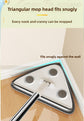 Adjustable Triangle Cleaning Mop 119cm Long Handle Window Squeegee Wall Washer Rotatable Head for Ceilings High Corners Wet Dry Use with 2 Microfibre Pads