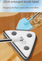 Adjustable Triangle Cleaning Mop 119cm Long Handle Window Squeegee Wall Washer Rotatable Head for Ceilings High Corners Wet Dry Use with 2 Microfibre Pads