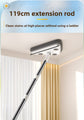 Adjustable Triangle Cleaning Mop 119cm Long Handle Window Squeegee Wall Washer Rotatable Head for Ceilings High Corners Wet Dry Use with 4 Microfibre Pads