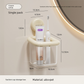 Suction Cup Bathroom Organizer Wall Mounted No Drill Storage Caddy Holder for Electric Toothbrush Toothpaste Razor Makeup Brushes Cream White
