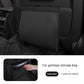 Car Trash Bag Hanging Leather Garbage Bin with Magnetic Closure Waterproof Vehicle Back Seat Organiser Leakproof Waste Storage Pocket Noble Black