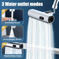 Waterfall Kitchen Tap Extender 360 Swivel Faucet Aerator Attachment 3 Spray Modes High Pressure Splash Proof Sink Nozzle with Universal Adapters Chrome Finish