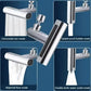 Waterfall Kitchen Tap Extender 4 Spray Modes 360 Swivel Faucet Aerator Flying Rain Nozzle High Pressure Sink Attachment Universal Fit Chrome Finish