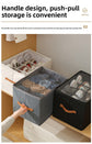 Extra Large Foldable Shoe Storage Box 16 Compartments with Side Pockets Clear Lid Wardrobe Organiser for Sneakers Socks 43cm Square Cube Black