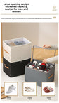 Extra Large Foldable Shoe Storage Box 16 Compartments with Side Pockets Clear Lid Wardrobe Organiser for Sneakers Socks 43cm Square Cube Black