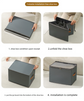 Extra Large Foldable Shoe Storage Box 16 Compartments with Side Pockets Clear Lid Wardrobe Organiser for Sneakers Socks 43cm Square Cube Black