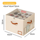 Premium Heavy Duty Shoe Storage Box 16 Grids Beige 43cm Cube Foldable Fabric Wardrobe Organiser with Label Holder and Side Pockets