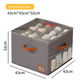 Premium Heavy Duty Shoe Storage Box 16 Grids 43cm Cube Foldable Fabric Wardrobe Organiser with Label Holder and Side Pockets Grey