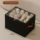 Foldable Shoe Storage Box 12 Compartments Breathable Non-Woven Fabric Wardrobe Organiser with Clear Lid Lightweight Shoe Container Black 43cm