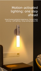 Yellow Wood Grain Motion Sensor Night Light LED Rechargeable Magnetic Stick Wall Lamp Smart Wireless Batten for Hallway Staircase Natural Ash Style Warm White