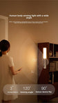 White Motion Sensor Night Light LED Rechargeable Magnetic Stick Wall Lamp Smart Wireless Batten for Hallway Staircase Nursery Warm White