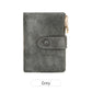 Ladies Compact Wallet Soft Vegan Leather Tri-Fold Purse Double Zipper Coin Pocket with Removable Card Holder High Capacity Multi Slots Grey