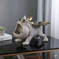 Cool French Bulldog Statue Storage Tray Black Resin Dog Figurine Key Bowl and Candy Organiser with Open Mouth Design for Entryway Table Home Decor
