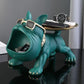 Cool French Bulldog Statue Storage Tray Grey Resin Dog Figurine Key Bowl and Candy Organiser with Open Mouth Design for Entryway Table Home Decor